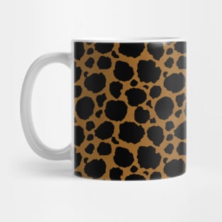 Black Leopard Print in Brown Background Mug